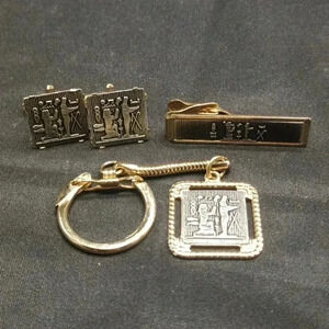 Egyptian Motif Revival Men's Jewelry Set